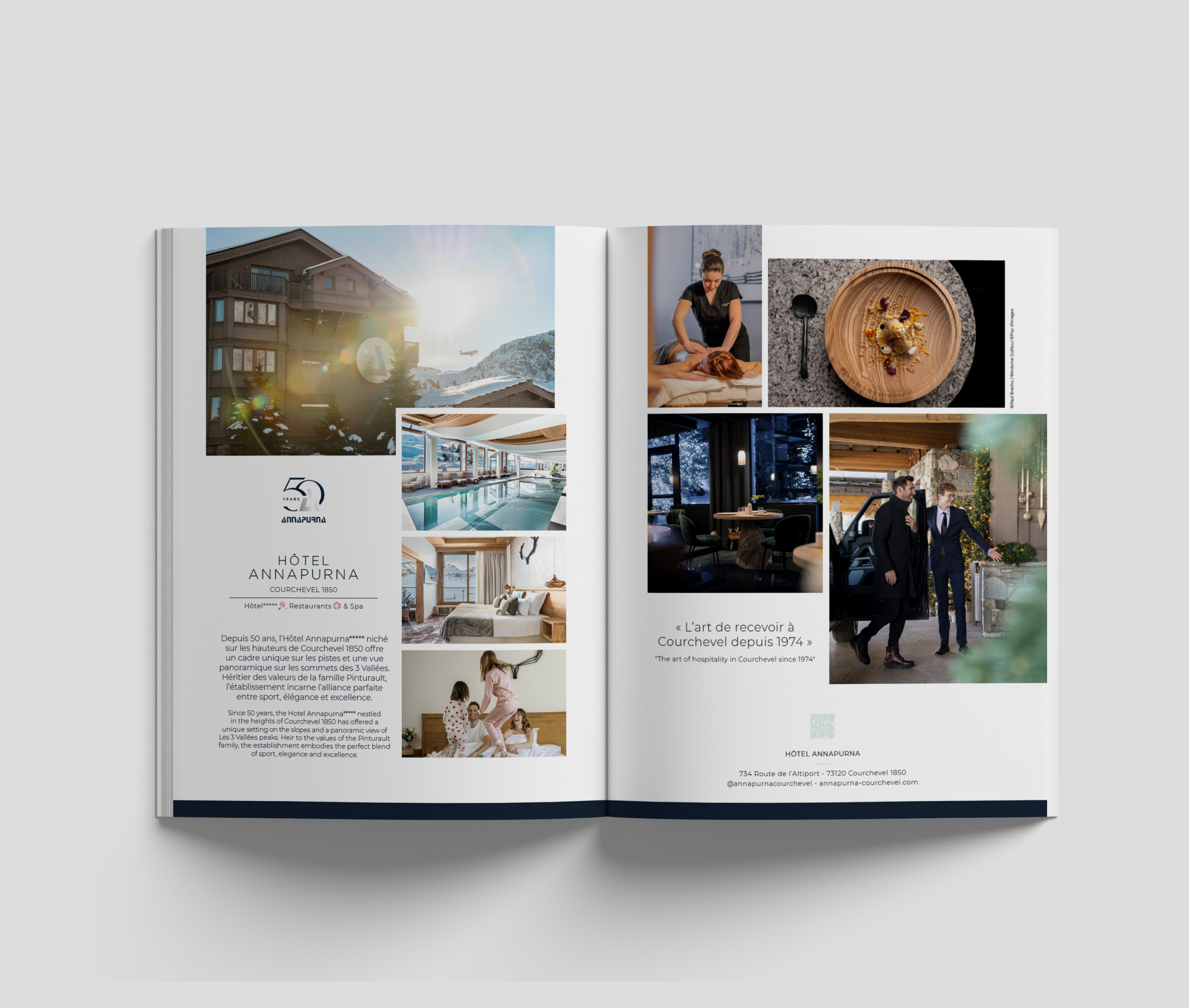Insertion publicitaire pour un hôtel 5 étoiles. Plusieurs images de l'hôtel