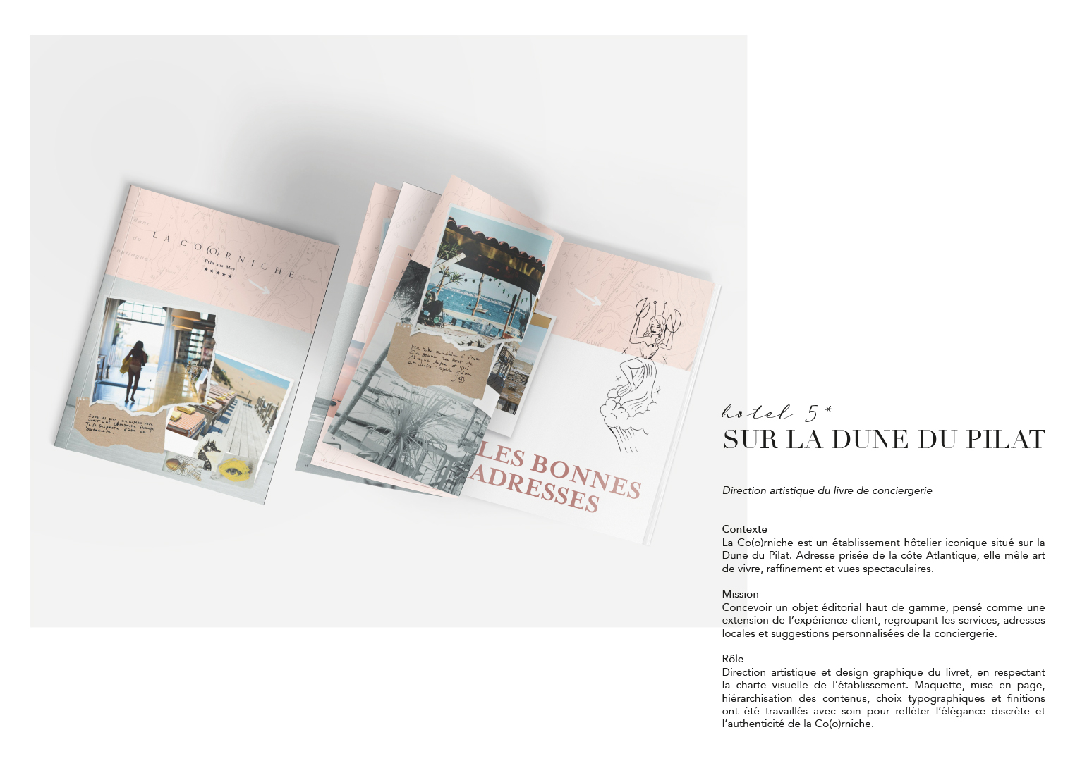 Mock up du livre de conciergerie d'un hôtel 5 etoiles restaurant